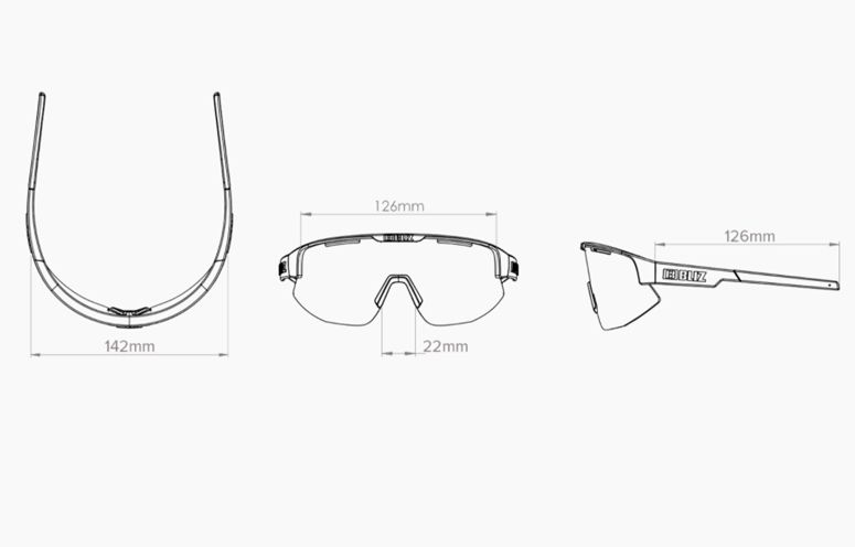 Bliz Matrix Shin Sonnenbrille in Weiß, Rauchgrau und Blau (Spiegelglas) – Bild 2